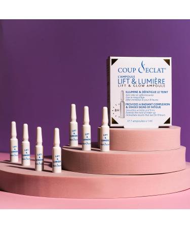 Coup d'Eclat Lift & Glow Ampoules - Illuminating and Firming Treatment with Hyaluronic Acid Serum for Face Hydrating Face Serum for Dry Skin Reduces Fatigue & Boosts Radiance 7 Ampoules 0.03 Fl Oz (Pack of 7) - Buy Online on GoSupps.com
