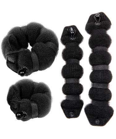 Goldrose Beauty BUN Hot Hair Bun Maker 2 Piece Set - Small & Large Doughnut Donut Buns Curler Accessory in Black - Buy Online on GoSupps.com