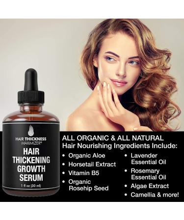 Vegan Hair Growth Serum + Lash Serum with Peppermint Oil 1oz - For Thickening, Moisturizing, and Scalp Treatment - For Women & Men with Dry, Frizzy, Weak Hair - Promotes Hair Growth and Eyelash Health - Pack of 1 - Buy Online on GoSupps.com