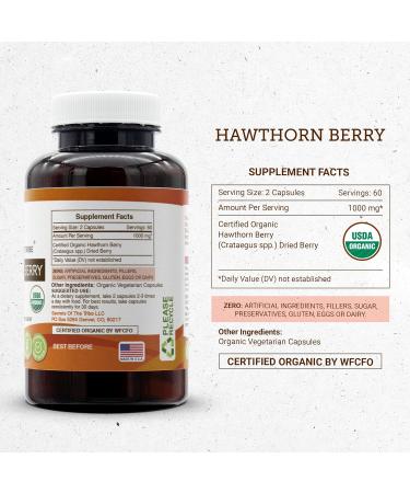Secrets of the Tribe Hawthorn Berry USDA Organic Capsules | Certified Organic Vegetarian Capsules Herbal Dietary Supplement | Crataegus spp. Dried Berry (120 Count) 120 Count (Pack of 1) - Buy Online on GoSupps.com