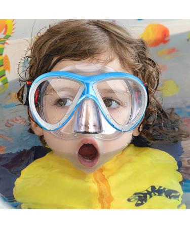 Findway 180 Panorama Diving Goggles for Kids | Adjustable Silicone Swim Mask for Ages 3-13 - Blue & White - Buy Online on GoSupps.com