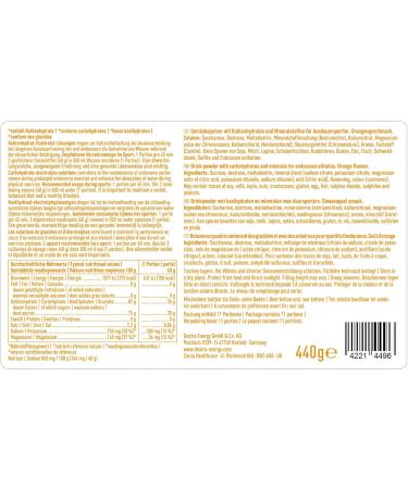 Dextro Energy ISO Drink Orange Fresh 440g | Isotonic Electrolyte Powder | Gluten-Free Lactose-Free Hydration - Buy Online on GoSupps.com