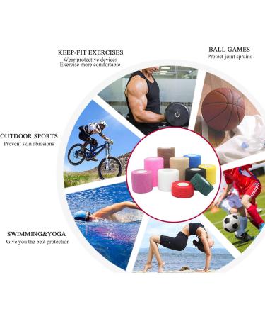 Self Adhesive Bandage Tape - Cohesive Medical Wrap for Athletes & Pets | 1 Inch x 5 Yards | 12 Count - Dark Skin Option - Buy Online on GoSupps.com