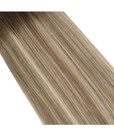 Tape In Remy Human Hair Extensions - Brown to Light Brown Blonde Ombre - 22 Inch 20Pcs 50G #3/8/22 - Buy Online on GoSupps.com