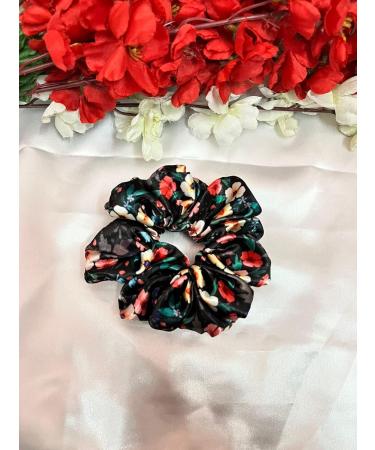 6 Satin Scrunchies Hair Scrunchies Frizz Prevention Silk Scrunchies for Girls & Stylish Hair Ties for Women Premium Hair Scrunchie for Styling Flower Design - Buy Online on GoSupps.com