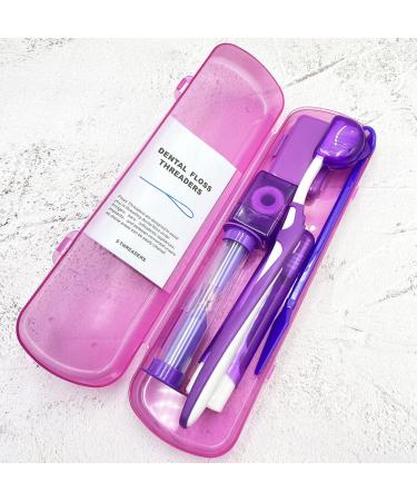HRASY Portable Orthodontic Oral Care Kit - Interdental Brush Dental Floss & Cleaning Set for Braces - Purple - Buy Online on GoSupps.com