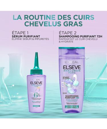 L'Or al Paris - Els ve Hyaluron Pure Routine: 2x 72H Purifying Shampoo + 1x Purifying Serum for Oily Scalp - Salicylic & Hyaluronic Acid Complex - Hair Care Protocol - Buy Online on GoSupps.com