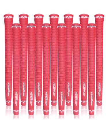 JunShun Golf Grips,Undersize/Standard/Mid Size 5 Colors for Choice, Rubber Golf Club Grips Golf Grips Kit Standard Red