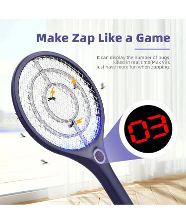 JANMASH Bug Zapper - 2-in-1 UV Insect Trap & Electric Fly Swatter | Rechargeable for Indoor & Outdoor Use | 4000V Grid & Safe 3-Layer Mesh - Buy Online on GoSupps.com