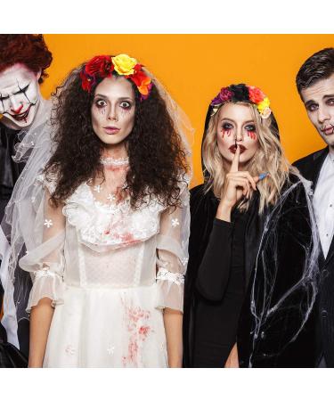 WILLBOND Mexican Rose Flower Crown Headband Set for Women - Day of the Dead, Easter, Bridal Cosplay - Charming Colors - Buy Online on GoSupps.com