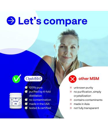 Organic OptiMSM Sulfur Powder - 1lb Pack - Gluten-Free, Non-GMO - Hair Growth, Inflammation, Skin Health Benefits for Kids and Adults - Buy Online on GoSupps.com