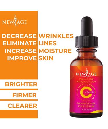 Buy (2-PACK) Vitamin C Serum with Hyaluronic Acid - Natural Anti Aging Facial & Eye Serum for Age Spots & Sun Damage - Fast International Shipping - New Age - Buy Online on GoSupps.com