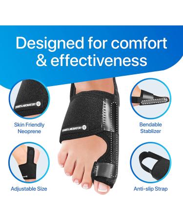 Bunion Corrector for Women and Men - Orthopedic Splints for Big Toe Straighteners - Bunion Relief Guide - Adjustable Size Black - Buy Online on GoSupps.com