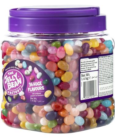 2 xJelly Bean Factory Beans 1.4kg Jar with Carry Handle. HALAL & KOSHER COMPLIANT |Christmas Stocking Filler | Ideal Present | 36huge Flavours | Kids Favourite Chewy Beans | Sold by ESSENTIAL PRODUCTS - Buy Online on GoSupps.com