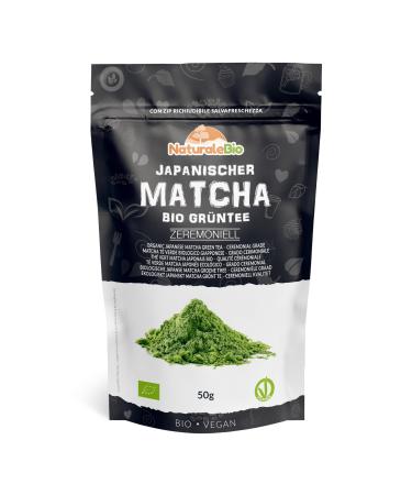 Matcha-Tee powder-bio-Ceremonial degree-50g original green tea from Japan.Green tea powder Matcha ceremony quality made in Uji Kyoto.Ideal for drinking cooking and adding a coffee latte.50 g (1 -pack) package