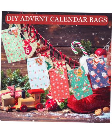 VILLFUL 1 Set 24 Advent Paper Bag DIY Advent Calendar Kits Calendar Bags Rope As Shown 23X12X1CM - Buy Online on GoSupps.com