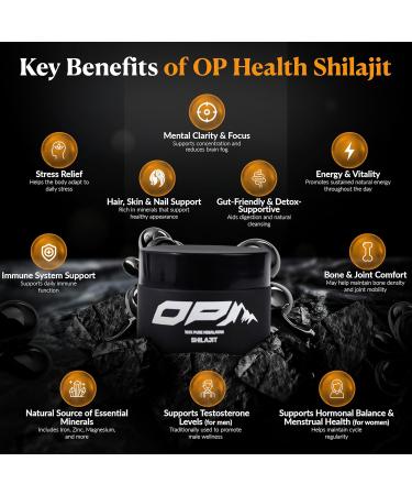 Op Health Limited OP Health Himalaya Shilajit Resin 100 Pure & Natural 75+ Fulvic Acid Gold Grade Lab Tested Energy Immunity Skin & Bone Support Ethically Sourced Small Batch - Buy Online on GoSupps.com