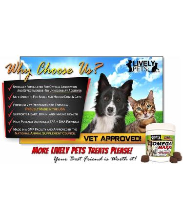 Lively Pets Omega Maxx #1 Fish Oil Supplement for Dogs - High Potency EPA DHA Formula | Small/Medium & Large/Giant Breeds - 60 Soft Chews - Buy Online on GoSupps.com