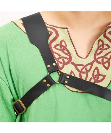 Medieval Retro Sword Shoulder Sheath Holder - Adjustable PU Leather Sword Belt for Renaissance Costume Cosplay - Black - Buy Online on GoSupps.com