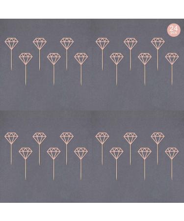diamond cupcake topper 025 (24 pcs Diamond RoseGold) 24 pcs Diamond Rosegold - Buy Online on GoSupps.com