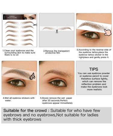 Aresvns Tattoo Eyebrows Brown 99 Pairs Waterproof 4D Fake Eyebrow Transfers | Realistic Imitation Eyebrows for Women | Christmas Gift - Pattern 001 - Buy Online on GoSupps.com