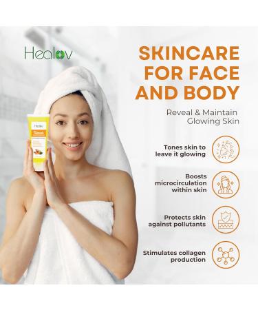 Turmeric Skincare Set | Brightening & Acne Solutions | Cleanser Body Scrub Face Cream & Serum - Buy Online on GoSupps.com