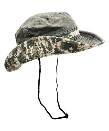 Outdoor Boonie Sun Hat for Hiking, Camping, Fishing, Operator Floppy Military Camo Summer Cap for Men or Women Army Green