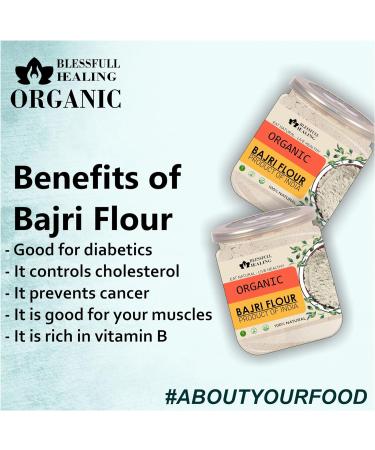 Blessfull Healing Organice BAJRI Flour 1 lb (453 Gram) - Buy Online on GoSupps.com
