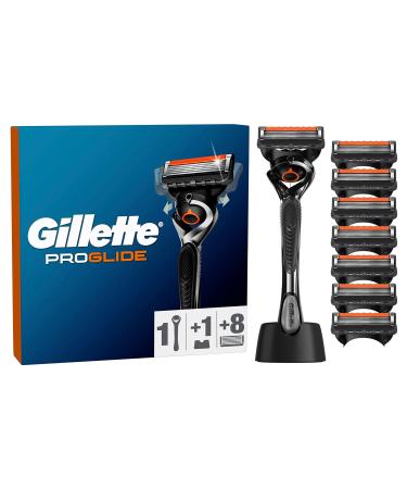 Gillette Proglide wet razor men's starter set 1 razor with 8 razor blades razor holder gift for men razor + 8 blades + holder - Buy Online on GoSupps.com