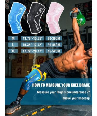 VAIIO Knee Braces for Pain Relief | Quadruple Spring Support & Compression Sleeve | Ideal for Meniscus Tear ACL Arthritis - Blue L - Buy Online on GoSupps.com
