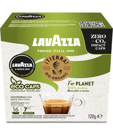 Lavazza A Modo Mio Tierra Bio for Planet 16 ECO CAPS Coffee Capsules (6) - Buy Online on GoSupps.com