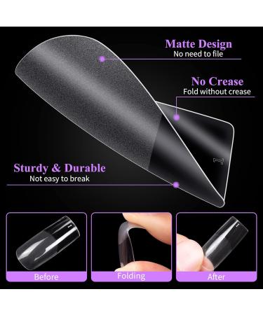 Cell 500 Pieces Soft Gel Nail Tips - Fake Full Cover Square Nails Set for DIY Nail Art with Glue - Buy Online on GoSupps.com