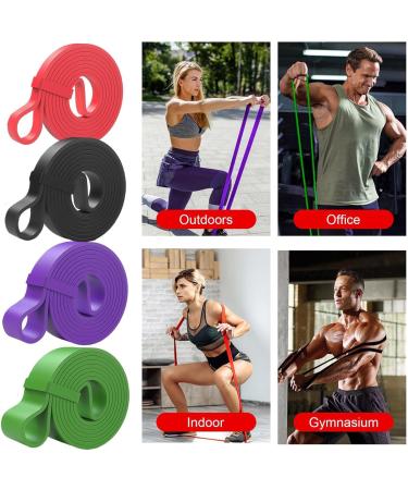 Resistance Pull Up Bands - 4pcs Pull Up Assistance Bands | Multifunctional Stretching Tension Bands with Accessories Heavy Stretch Workout Resistance Bands for Full-Body Leg Muscle Training Yoga - Buy Online on GoSupps.com
