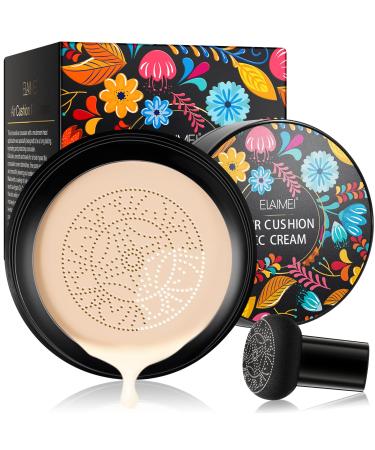 CC Cream Foundation BB Cream Liquid Foundation Make Up Concealer Mushroom Air Cushion Long-Lasting Warm Skin Tone Even Skin Tone for All Skin Types (Ivory) 1 G (1 Pack) Ivory