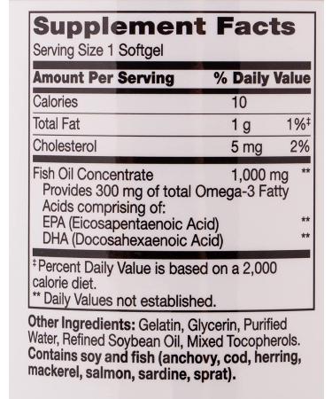 21st Century Fish Oil 1000 mg - 300 Softgels for Heart & Joint Health - Buy Online on GoSupps.com