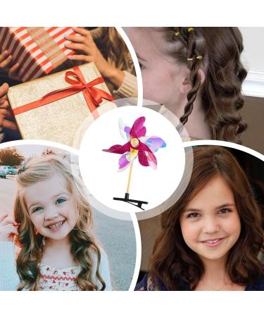 Windmill Sequins Hair Clips - Colorful Glitter Pinwheel Hair Clamp | Colorful Pinwheel Hair Bows Cartoon Random Accessories for Birthday Holiday - Buy Online on GoSupps.com