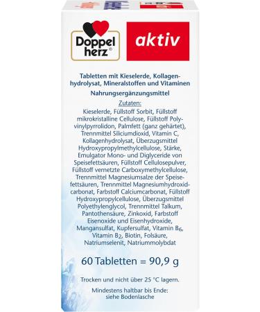 Doppelherz Silica + Collagen & Biotin | 60 Tablets for Healthy Skin & Hair - International Shipping - Buy Online on GoSupps.com