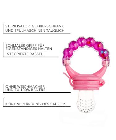 100% BPA-Free Fruit Teat Pacifier for Babies - Ideal for 3-6 Months | Pink Fruit & Vegetable Feeder - Buy Online on GoSupps.com