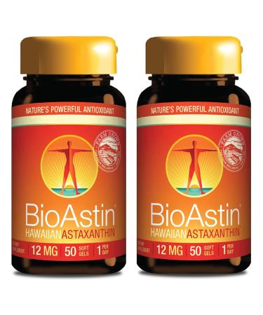 Nutrex Hawaii Bioastin Hawaiian Astaxanthin 12 mg 2-day depot 2x 50 soft capsules laboratory tests vitamin E gluten-free soy-free without genetic engineering double pack 50 pieces (2 pack)