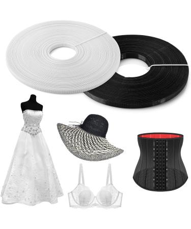 Ech.Apr 50 Yards Sew-Through Boning for Sewing - Black 1/4 inch (6mm) Wide Plastic Boning for Wedding Dress, Nursing Caps, Party Decor - Buy Online on GoSupps.com