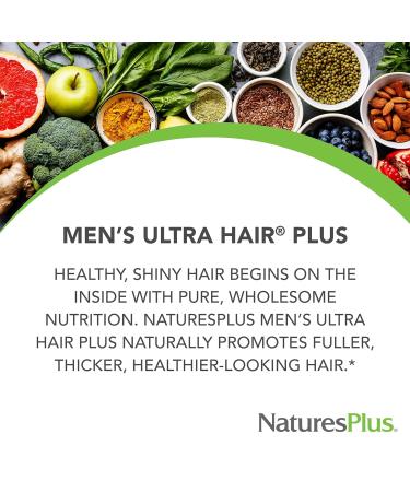 NaturesPlus Men's Ultra Hair Plus - 60 Tablets | All-Natural Hair Growth Supplement for Men | Promotes Fuller, Healthier Hair | Gluten-Free - Buy Online on GoSupps.com