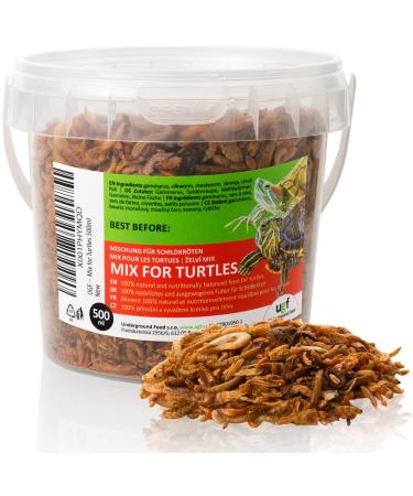 UGF - Universal Turtles Food Mix 500 milliliters of buckets balanced turtle food gammarus silk caws mealworms shrimp and dried fish water turtles food - Buy Online on GoSupps.com
