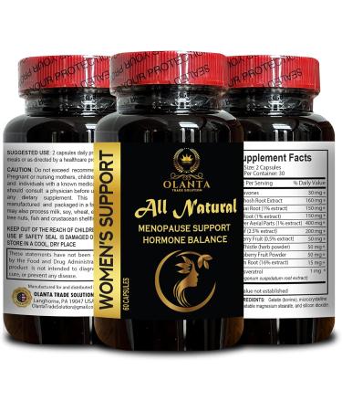 OLANTA TRADE SOLUTION Women's Support - Wild yam Menopause | Supplements with Dong Quai Cranberry | Menopause Support with Black Cohosh Resveratrol - 1 Bottle 60 Capsules - Buy Online on GoSupps.com
