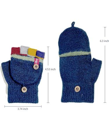 Kids Knitted Mittens | Dark Blue | Autumn & Winter Warm Gloves | Ages 3-6 - Buy Online on GoSupps.com