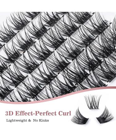 Lash Clusters 156 Pcs D Curl Individual Eyelash Extensions 9-14mm - Reusable Soft & Comfortable Wispy Lashes - DIY at Home - Buy Online on GoSupps.com