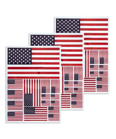 CANTENDO 3Pack U.S Flag Decal - U.S Flags Reflective Vinyl Car Stickers - for Car Window Bumper Waterproof Sticker (12 x 8.5 Inch) U.s.