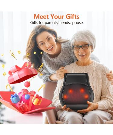 BRELEY Shiatsu Massage Device with Heat - Neck Back Shoulder & Leg Massager with Rotating Heads - Perfect Gift for Mom & Dad - Black - Buy Online on GoSupps.com