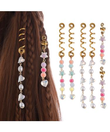 FRDTLUTHW Colored Pearl Pendant Hair Jewelry for Braids Tassels Dreadlock Accessories Hair Charm for Women Girls(pack of 6) 6Pcs Colorful - Buy Online on GoSupps.com
