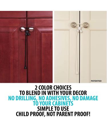 Kiscords Baby Safety Cabinet Locks - Child Proof Latches for Home Safety - No Drill, No Screw, No Adhesive - Black - Buy Online on GoSupps.com