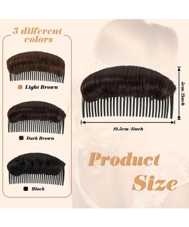 3-Piece Hair Bun Clip & Styling Insert Tool Set for Women - Black, Light Brown, Dark Brown - Buy Online on GoSupps.com